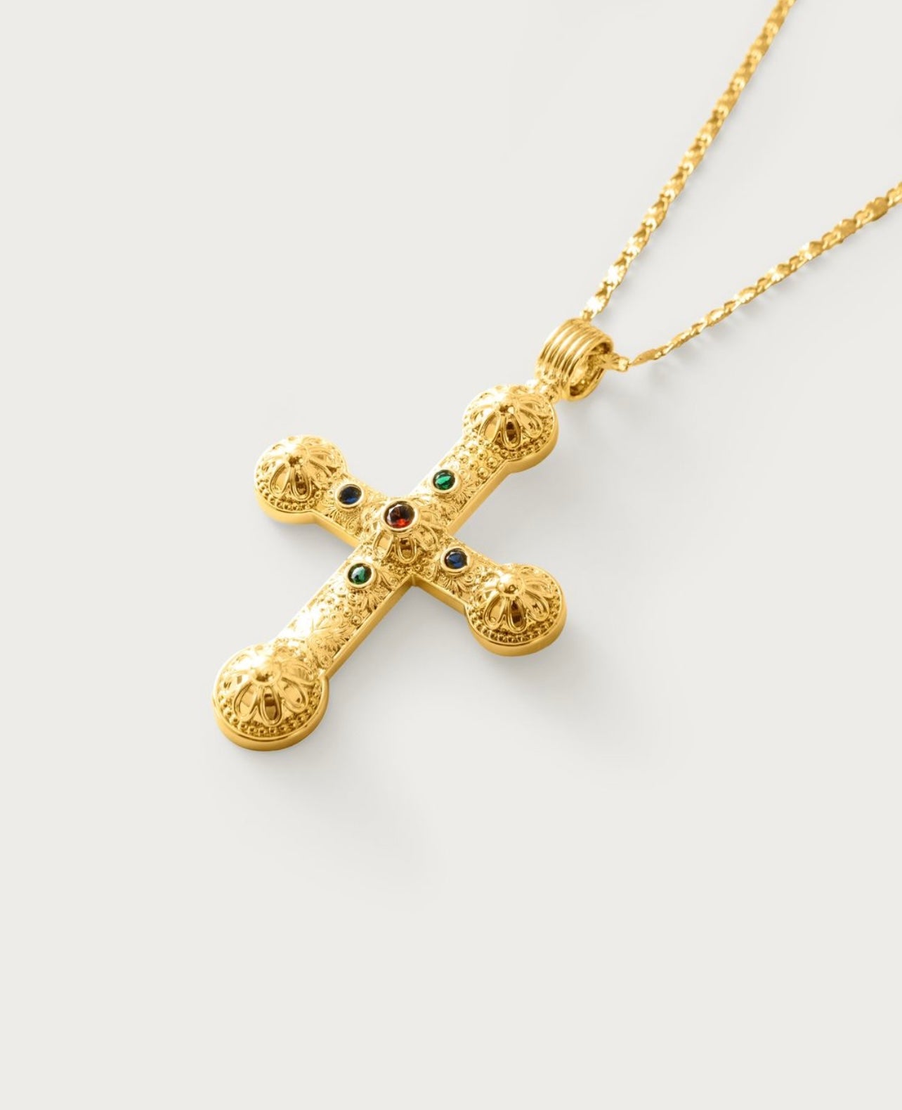 Carnation cross pendant