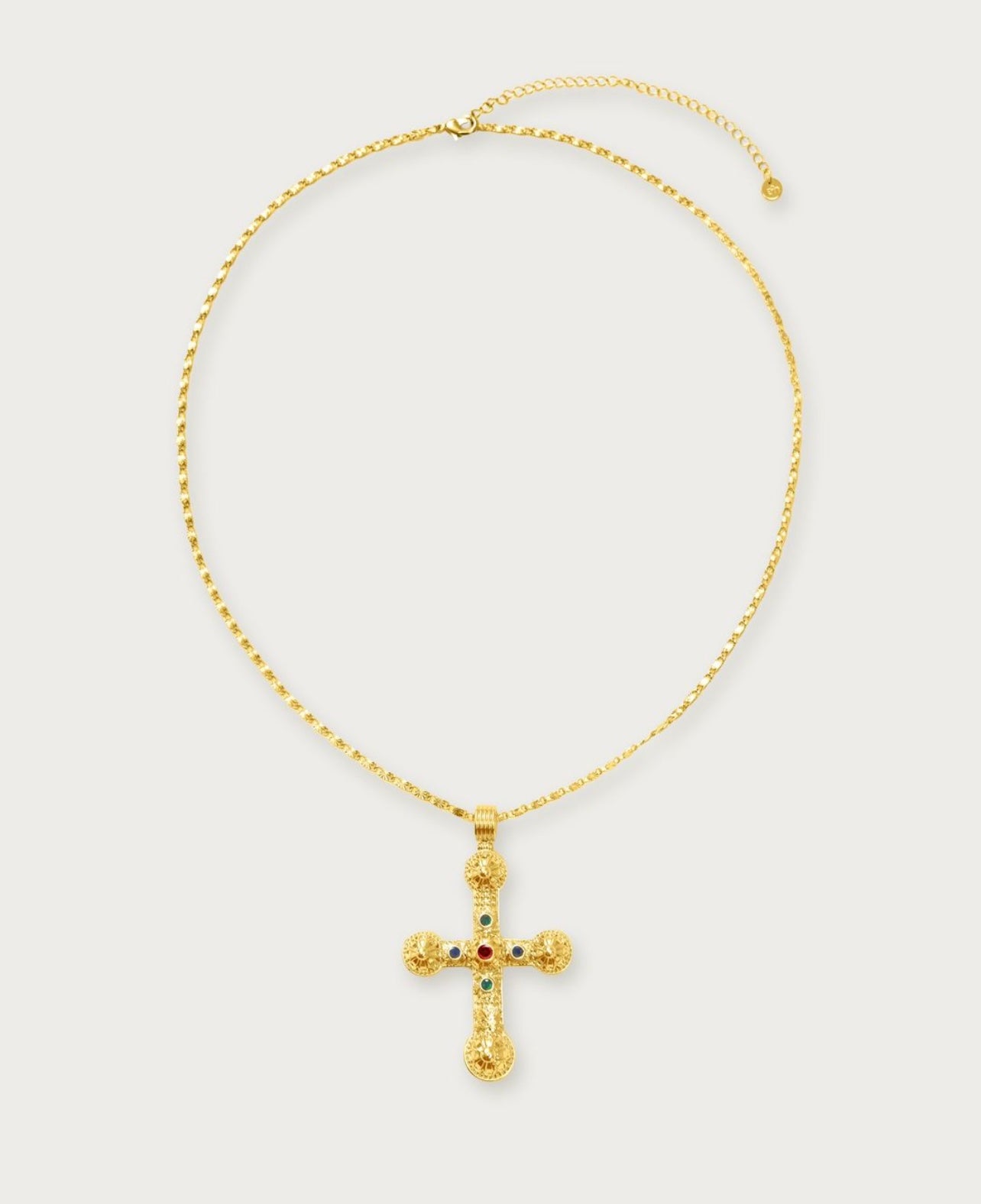 Carnation cross pendant