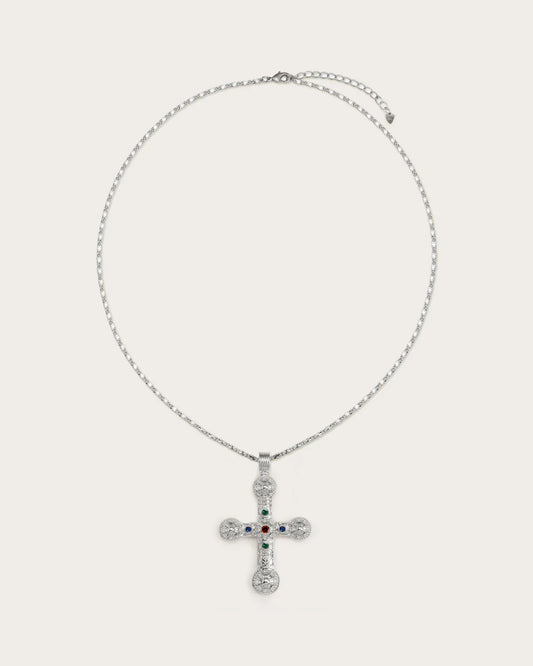 Carnation cross pendant