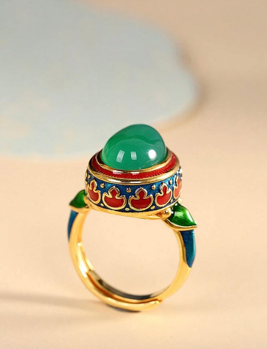 Emerald Lotus Ring