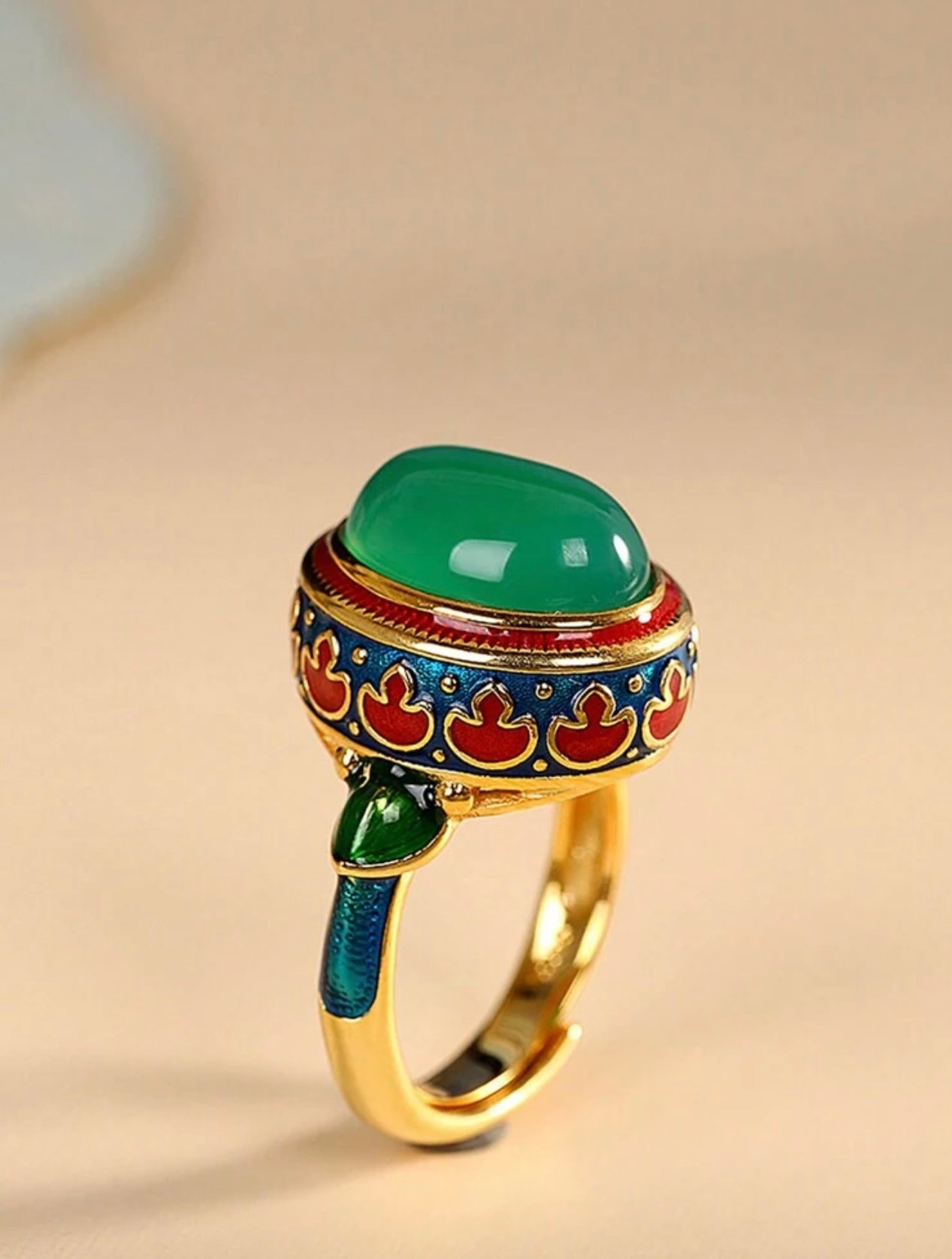 Emerald Lotus Ring
