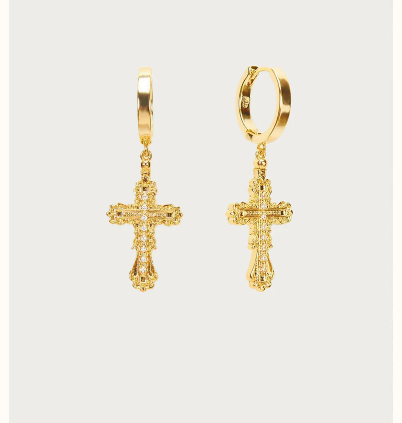 Celestia Drop Cross Hoops