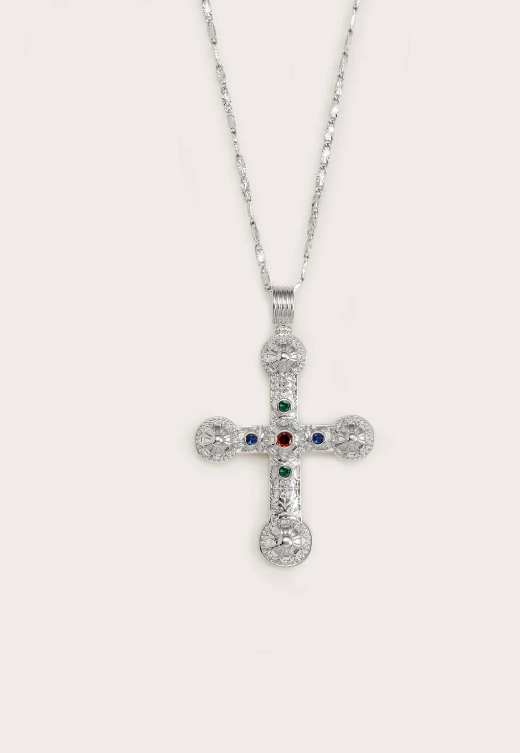 Carnation cross pendant