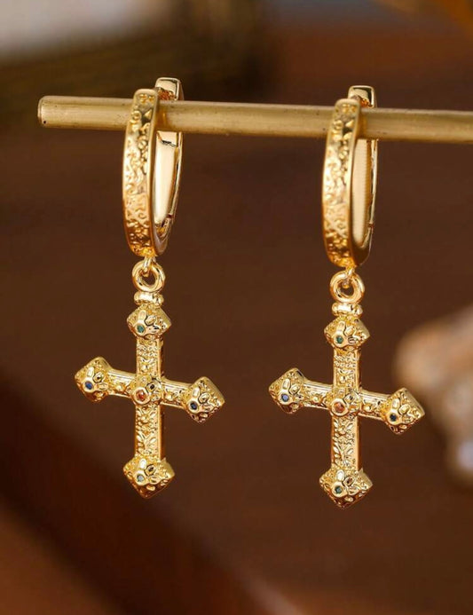 Renaissance Cross hoops