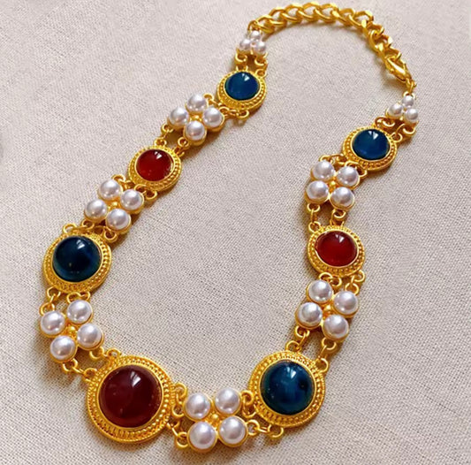 Milano Ruby pearl necklace