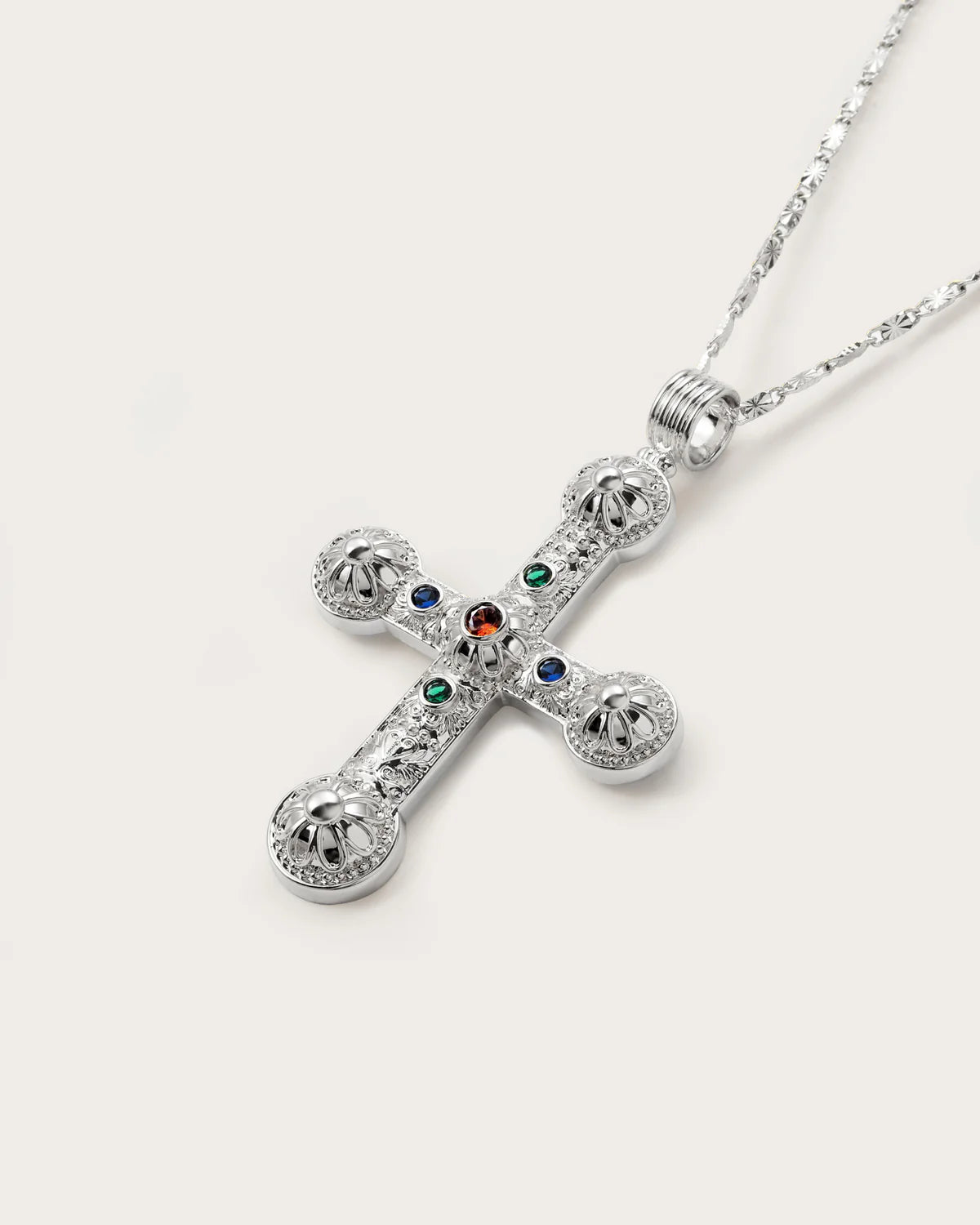 Carnation cross pendant