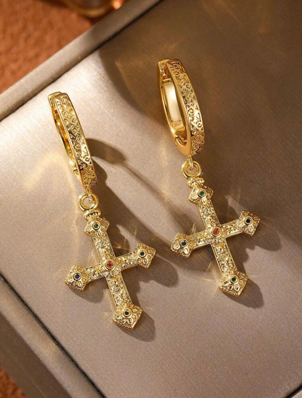 Renaissance Cross hoops