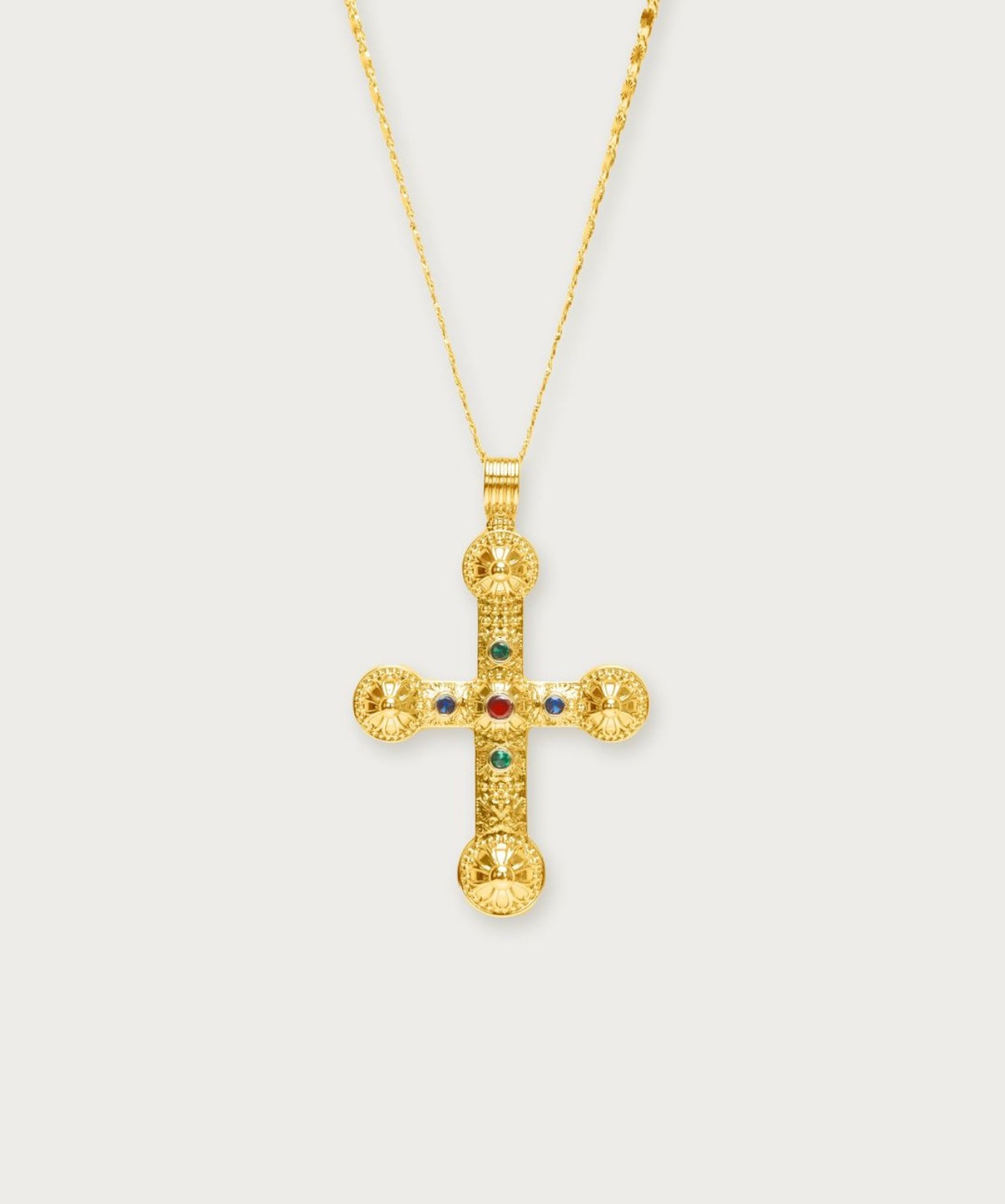 Carnation cross pendant