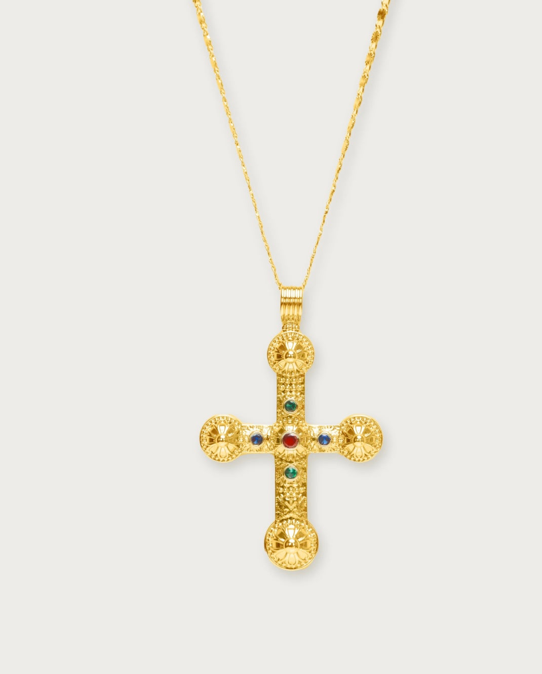 Carnation cross pendant