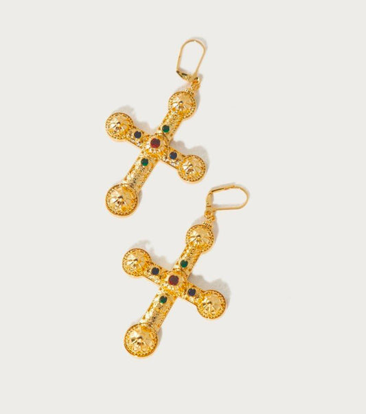 Renaissance Cross Earrings